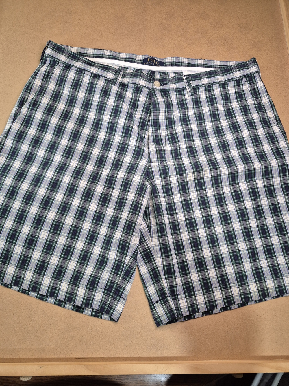 Polo by Ralph Lauren Green & Navy Plaid Men’s Shorts